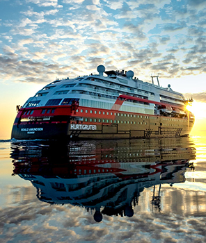 The state-of-the-art Roald Amundsen features new and environmentally sustainable hybrid technology