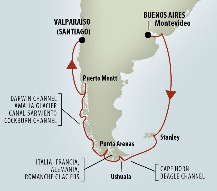map of our trip