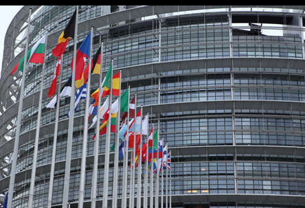 European parliament building in Strasbourg, France