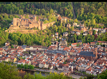 Town of Heidelberg with Heidelberg Castle