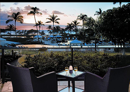 View of the pool and beach at the Waikoloa Beach Marriott Resort and Spa