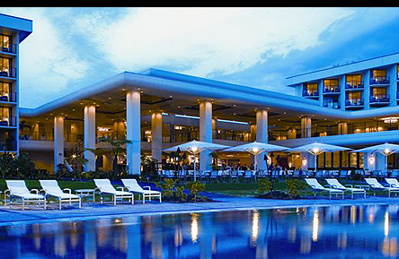 View of the pool at the Waikoloa Beach Marriott Resort and Spa